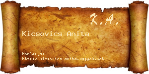 Kicsovics Anita névjegykártya